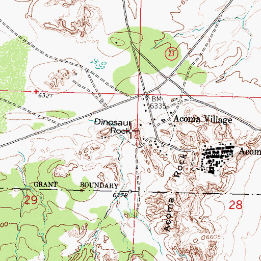 Topographic Map of Dinosaur Rock, NM