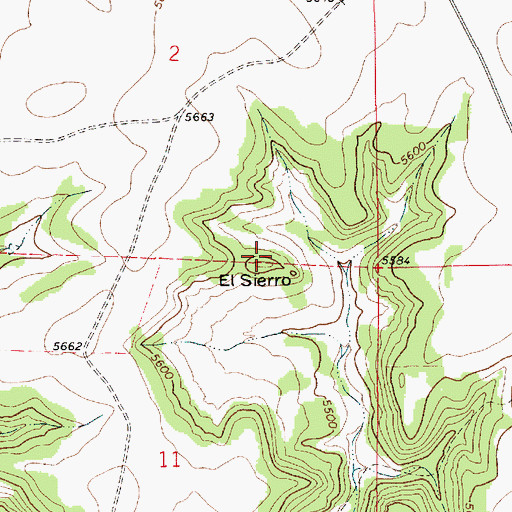 Topographic Map of El Sierro, NM