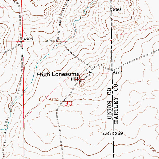 Topographic Map of High Lonesome Hill, NM
