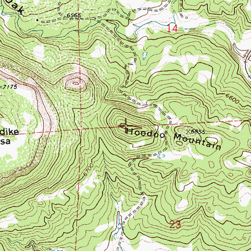 Topographic Map of Hoodoo Mountain, NM