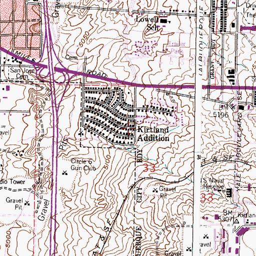 Topographic Map of Kirtland Addition, NM