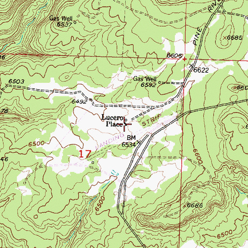 Topographic Map of Lucero Place, NM