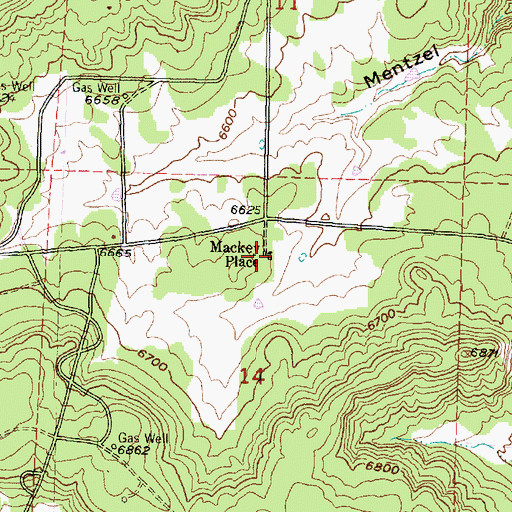 Topographic Map of Mackey Place, NM