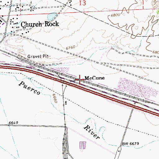 Topographic Map of McCune, NM