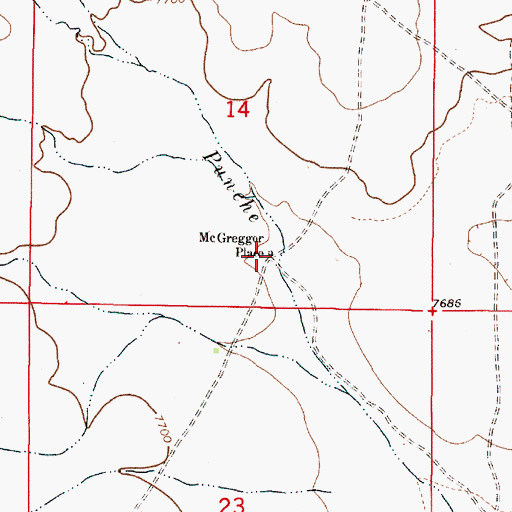 Topographic Map of McGreggor Place, NM