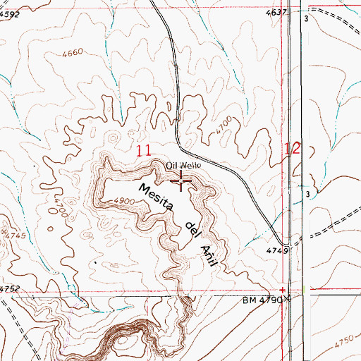 Topographic Map of Mesita del Anil, NM