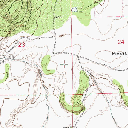 Topographic Map of Mesita Colorado, NM