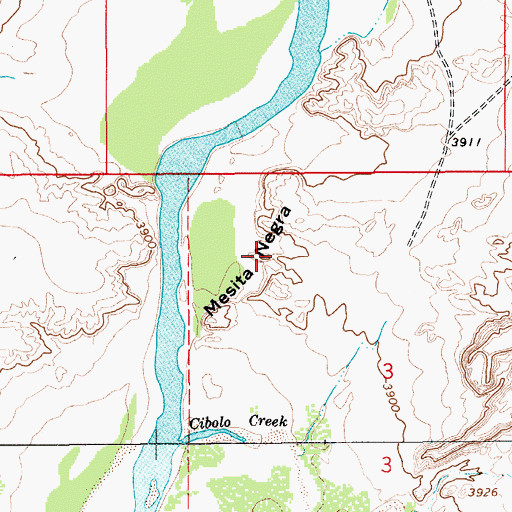 Topographic Map of Mesita Negra, NM