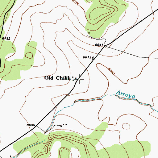 Topographic Map of Old Chilili, NM