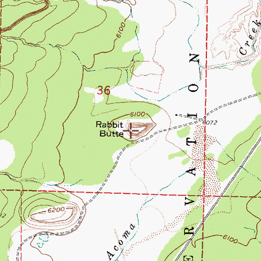 Topographic Map of Rabbit Butte, NM