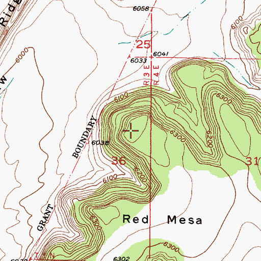 Topographic Map of Red Mesa, NM