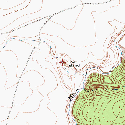 Topographic Map of The Island, NM