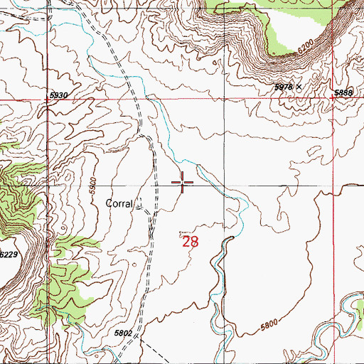 Topographic Map of One Cottonwood Canyon, AZ