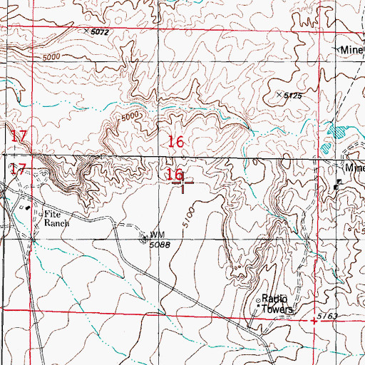 Topographic Map of Tokay, NM