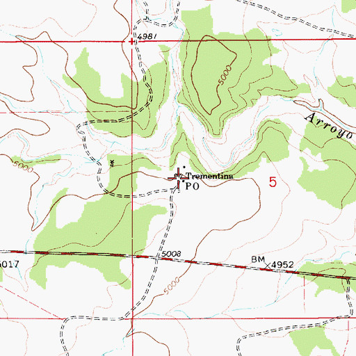 Topographic Map of Trementina, NM