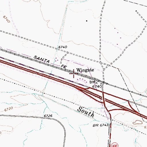 Topographic Map of Wingate, NM