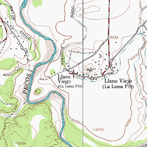 Topographic Map of Llano Viejo, NM