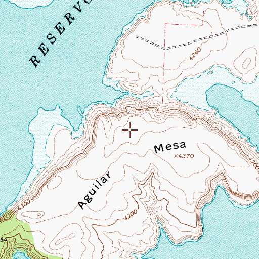 Topographic Map of Aguilar Mesa, NM