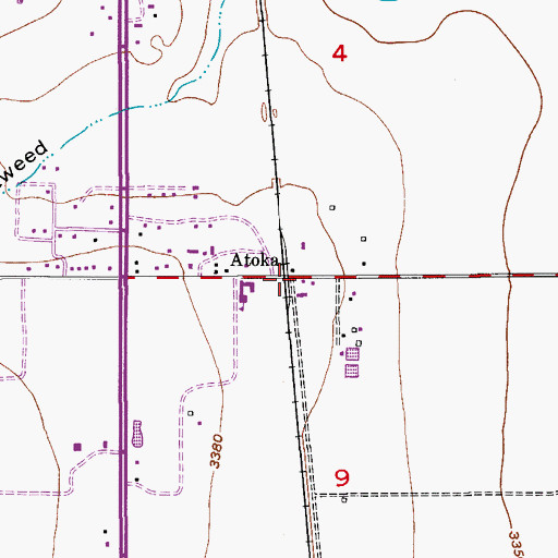 Topographic Map of Atoka, NM