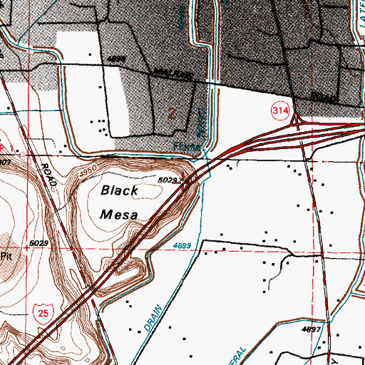 Topographic Map of Black Mesa, NM