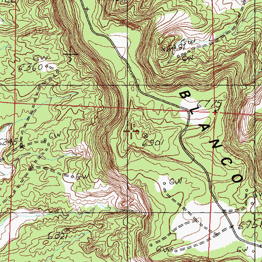 Topographic Map of Blanco Mesa, NM