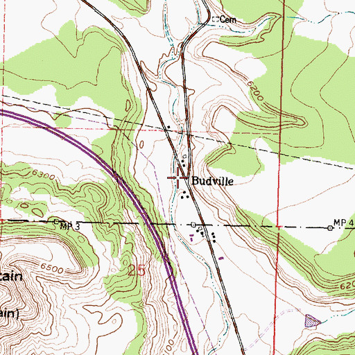 Topographic Map of Budville, NM