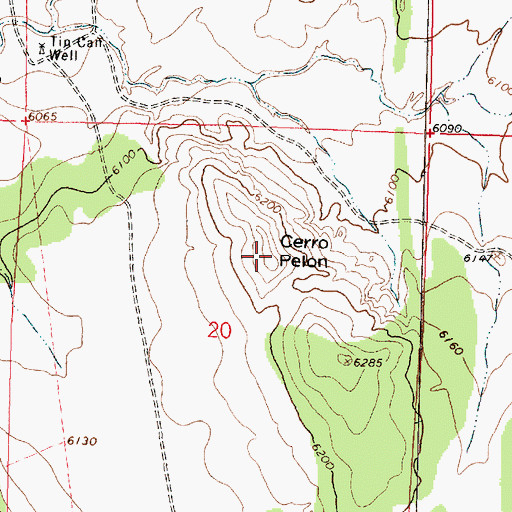 Topographic Map of Cerro Pelon, NM