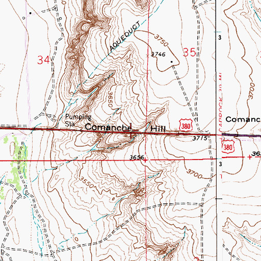 Topographic Map of Comanche Hill, NM
