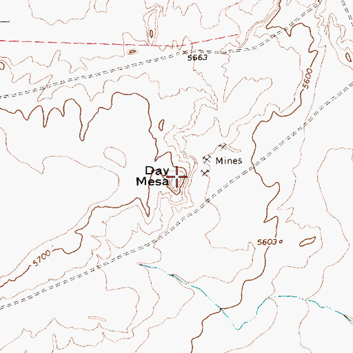 Topographic Map of Day Mesa, NM