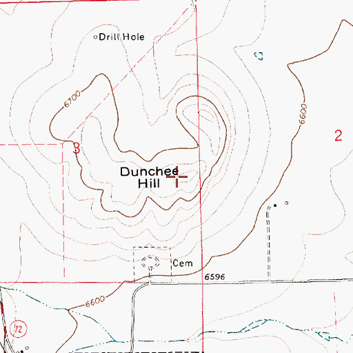 Topographic Map of Dunchee Hill, NM
