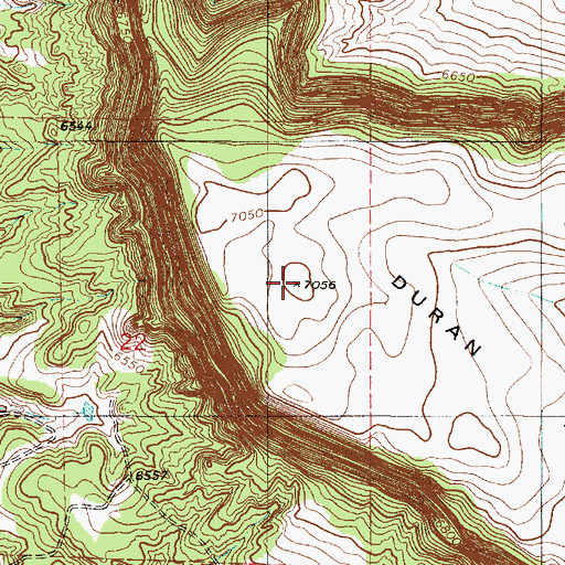 Topographic Map of Duran Mesa, NM
