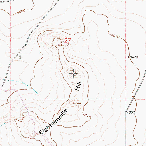 Topographic Map of Eighteenmile Hill, NM