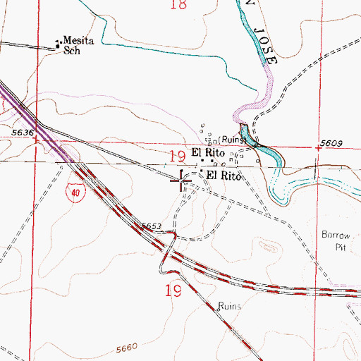 Topographic Map of El Rito, NM
