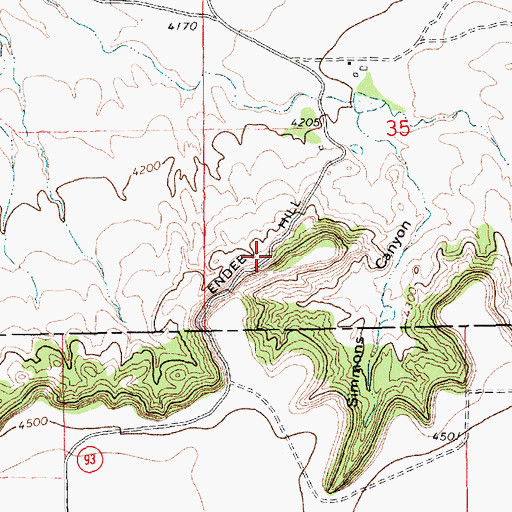 Topographic Map of Endee Hill, NM