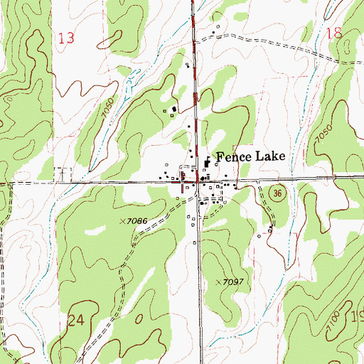 Topographic Map of Fence Lake, NM