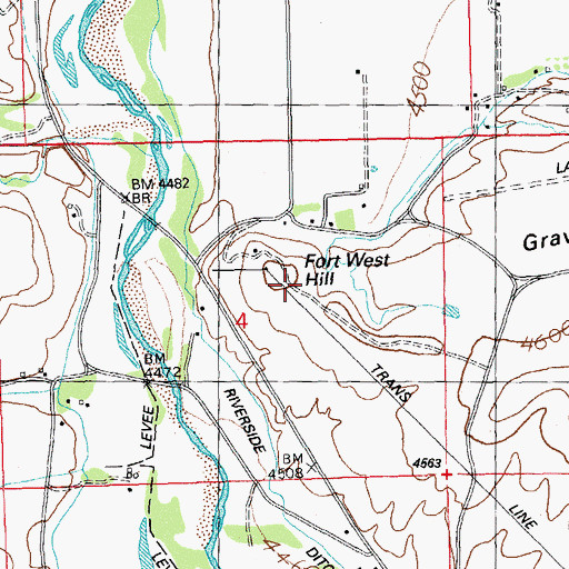 Topographic Map of Fort West Hill, NM