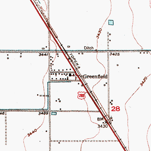 Topographic Map of Greenfield, NM