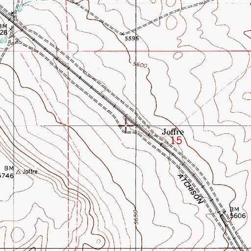 Topographic Map of Joffre, NM