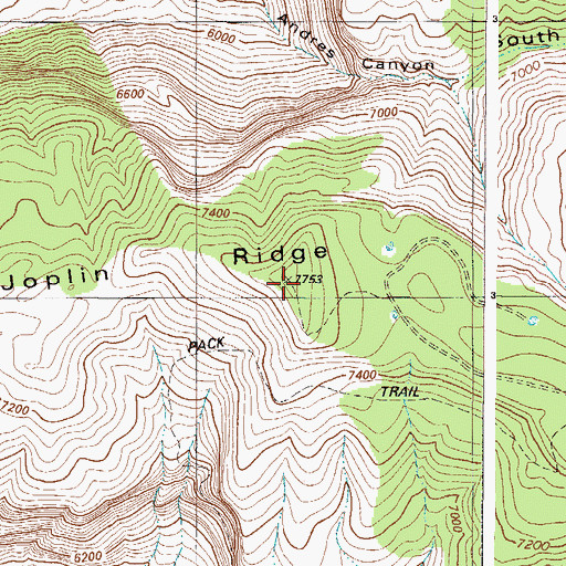 Topographic Map of Joplin Ridge, NM