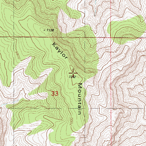 Topographic Map of Kaylor Mountain, NM