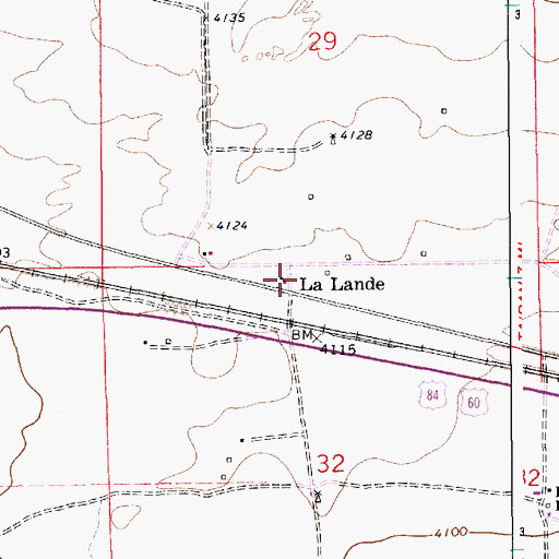 Topographic Map of La Lande, NM