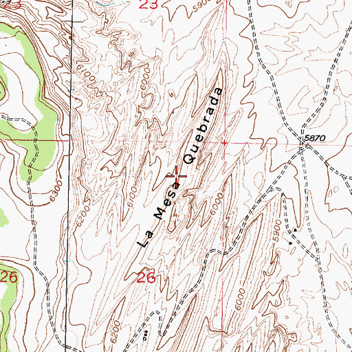 Topographic Map of La Mesa Quebrada, NM