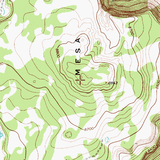 Topographic Map of LeFebres Mesa, NM