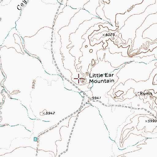 Topographic Map of Little Ear Mountain, NM