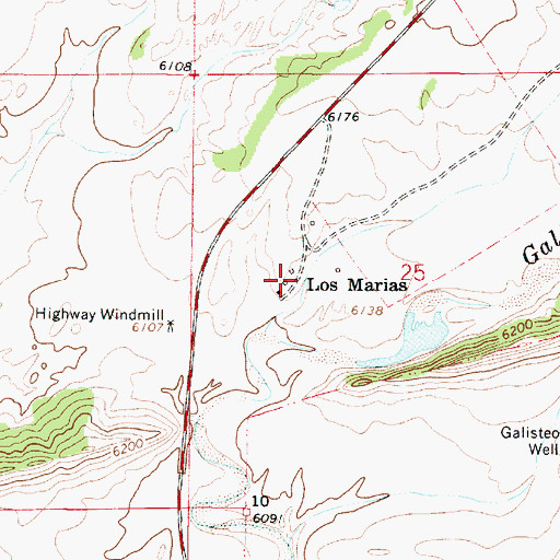 Topographic Map of Los Marias, NM