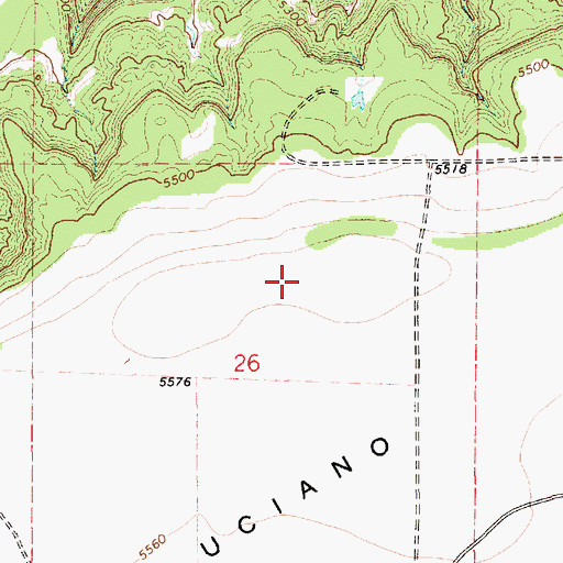 Topographic Map of Luciano Mesa, NM