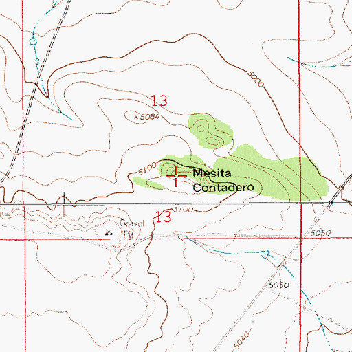 Topographic Map of Mesita Contadero, NM