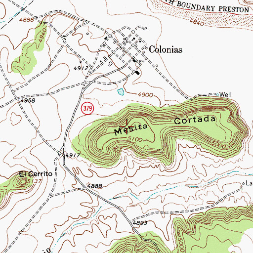 Topographic Map of Mesita Cortada, NM
