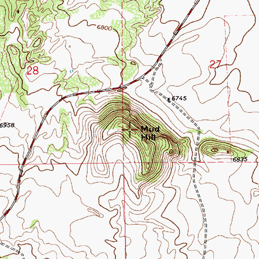 Topographic Map of Mud Hill, NM