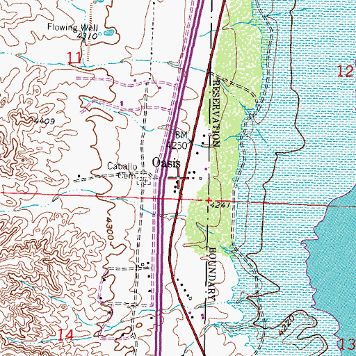 Topographic Map of Oasis, NM